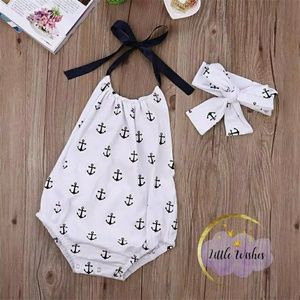 Baby girl casual romper halter with headband
